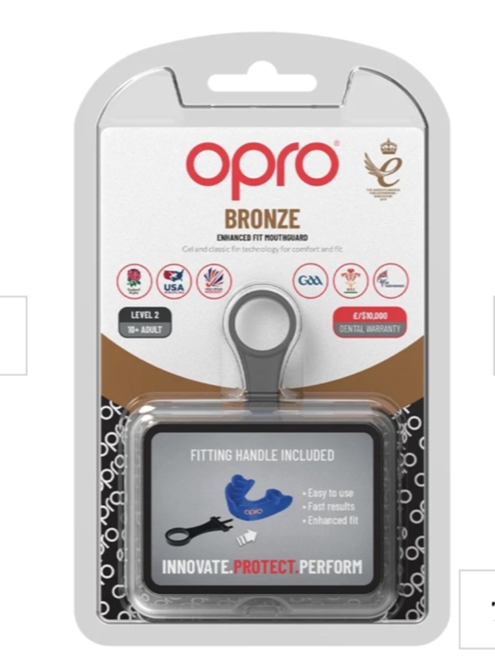 Opro bronze enhanced fit mouthguard, level 2